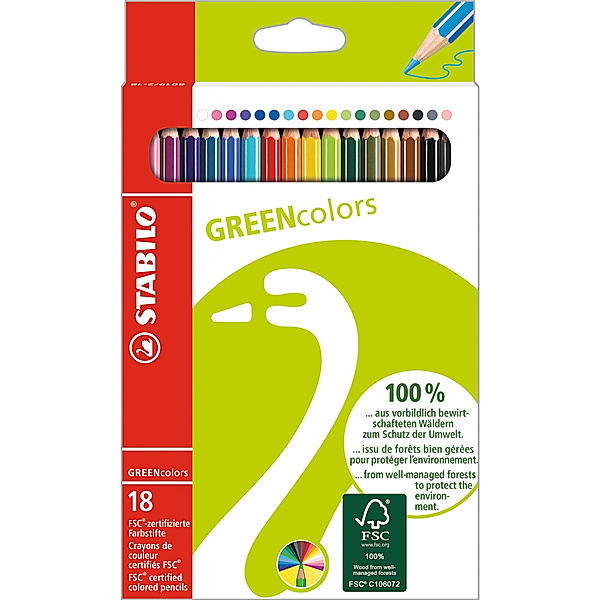 STABILO® Buntstift STABILO® GREENcolors 18er-Pack