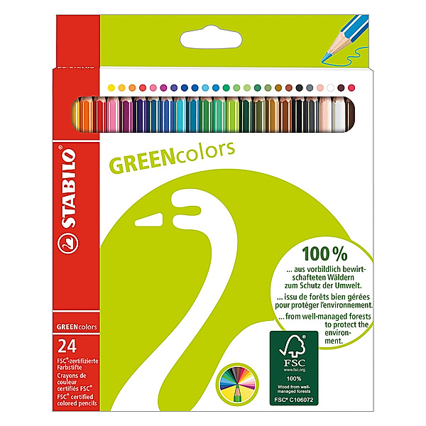 STABILO® Buntstift STABILO® GREENcolors 24er-Pack