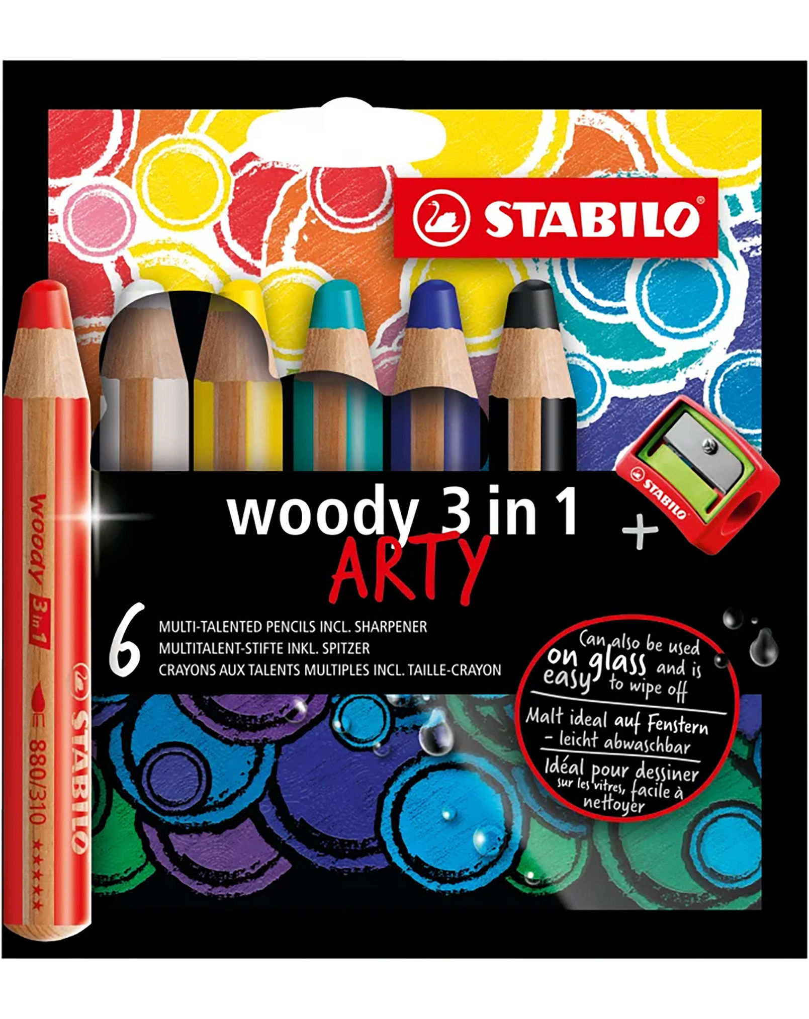 Buntstift STABILO® woody 3in1 ARTY 6er-Set mit Spitzer kaufen