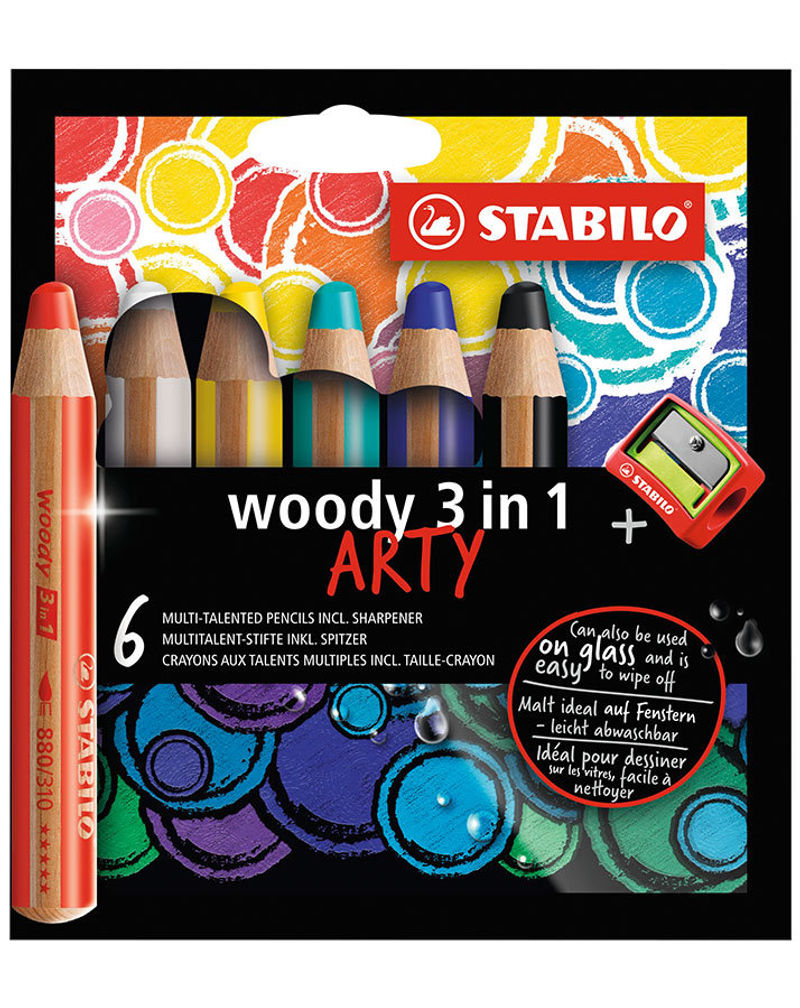Buntstift STABILO® WOODY ARTY 3in1 6er mit Spitzer kaufen