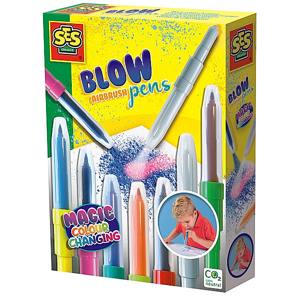 SES Creative Buntstifte BLOW AIRBRUSH - MAGIC 7er-Set