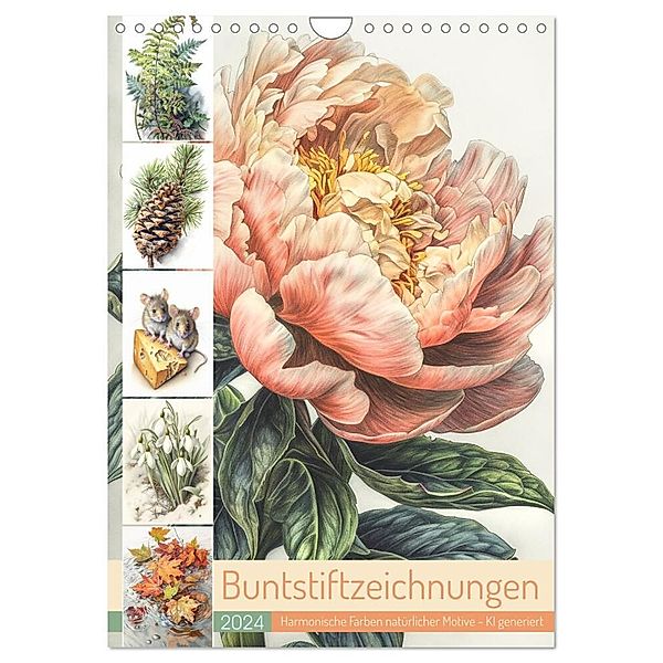 Buntstiftzeichnungen (Wandkalender 2024 DIN A4 hoch), CALVENDO Monatskalender, Cathrin Illgen