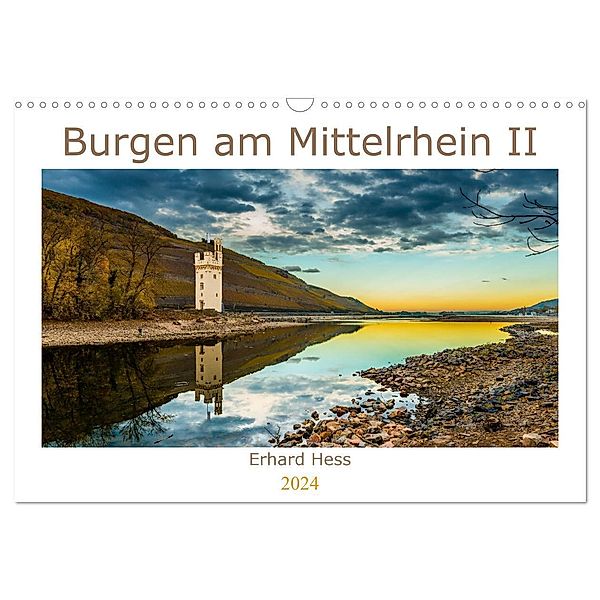 Burgen am Mittelrhein II (Wandkalender 2024 DIN A3 quer), CALVENDO Monatskalender, www.ehess.de, Erhard Hess