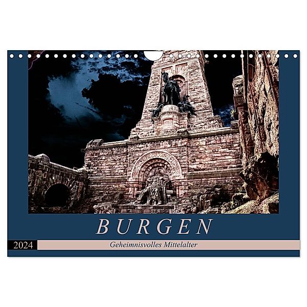 Burgen - Geheimnisvolles Mittelalter (Wandkalender 2024 DIN A4 quer), CALVENDO Monatskalender, Flori0