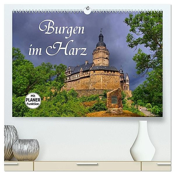 Burgen im Harz (hochwertiger Premium Wandkalender 2024 DIN A2 quer), Kunstdruck in Hochglanz, LianeM