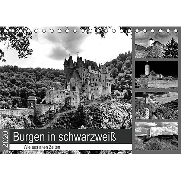 Burgen in schwarzweiß - Wie aus alten Zeiten (Tischkalender 2020 DIN A5 quer), Arno Klatt