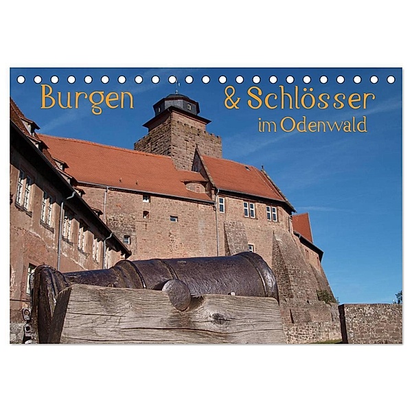 Burgen & Schlösser im Odenwald (Tischkalender 2024 DIN A5 quer), CALVENDO Monatskalender, Gert Kropp