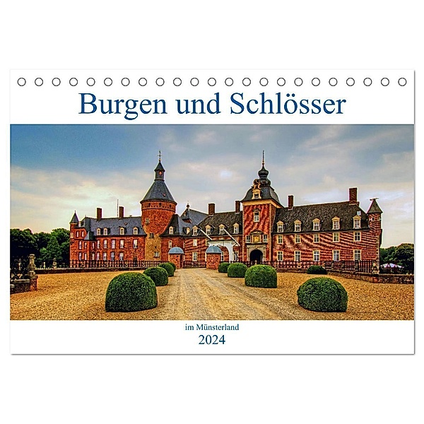 Burgen und Schlösser im Münsterland (Tischkalender 2024 DIN A5 quer), CALVENDO Monatskalender, Paul Michalzik
