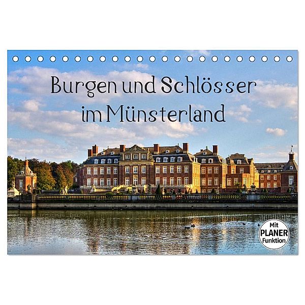 Burgen und Schlösser im Münsterland (Tischkalender 2024 DIN A5 quer), CALVENDO Monatskalender, Paul Michalzik