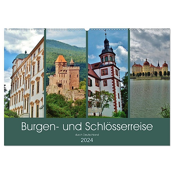 Burgen- und Schlösserreise durch Deutschland (Wandkalender 2024 DIN A2 quer), CALVENDO Monatskalender, Andrea Janke