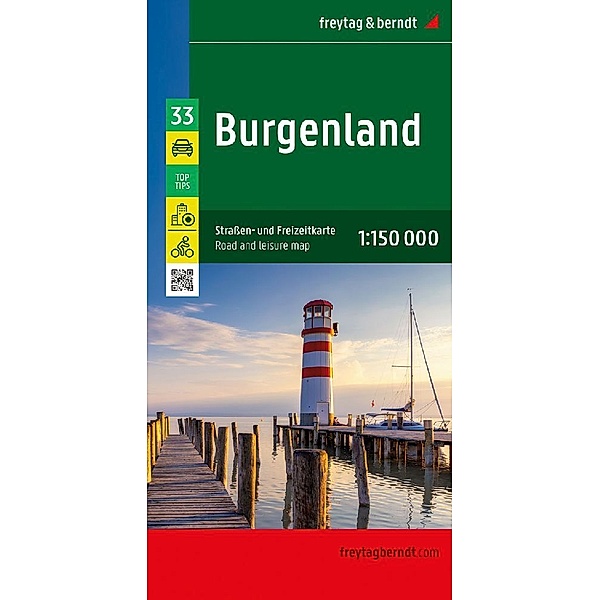 Burgenland, Straßen- und Freizeitkarte 1:150.000, freytag & berndt