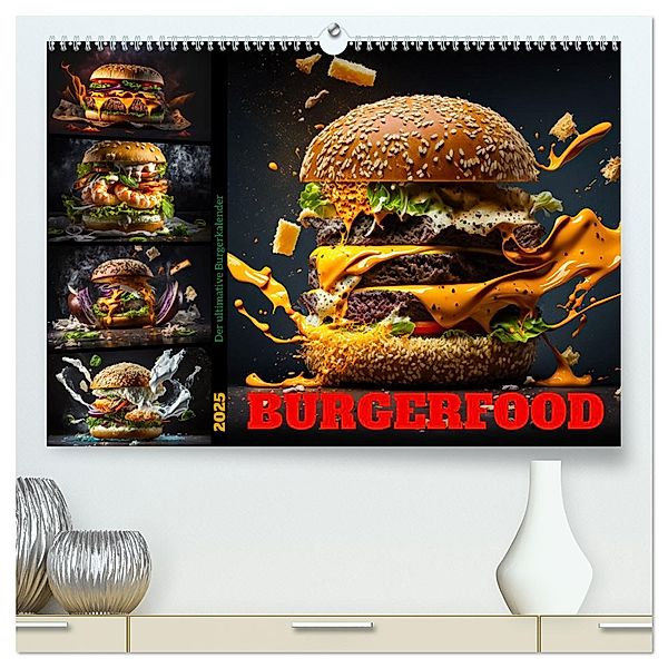 Burgerfood (hochwertiger Premium Wandkalender 2025 DIN A2 quer), Kunstdruck in Hochglanz, Calvendo, Dirk Meutzner