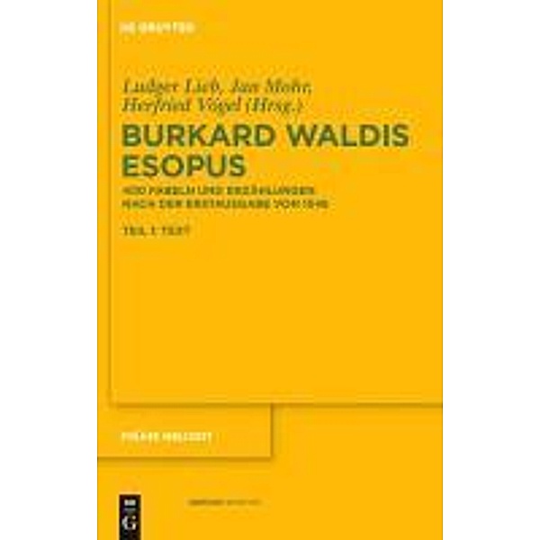 Burkard Waldis: Esopus / Frühe Neuzeit Bd.154
