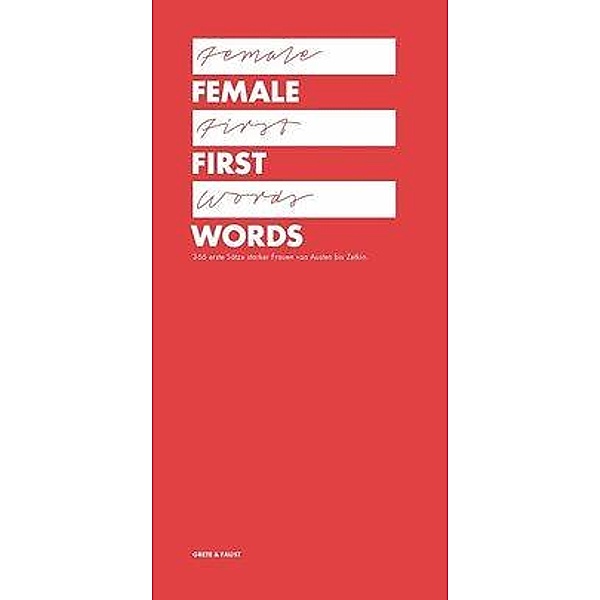 Burkhardt, R: Female First Words, Ralph Burkhardt