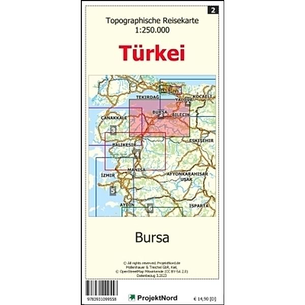 Bursa - Topographische Reisekarte 1:250.000 Türkei (Blatt 2), Jens Uwe Mollenhauer