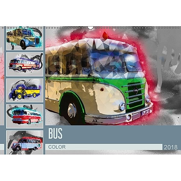 Bus Color (Wandkalender 2018 DIN A2 quer), Dirk Meutzner