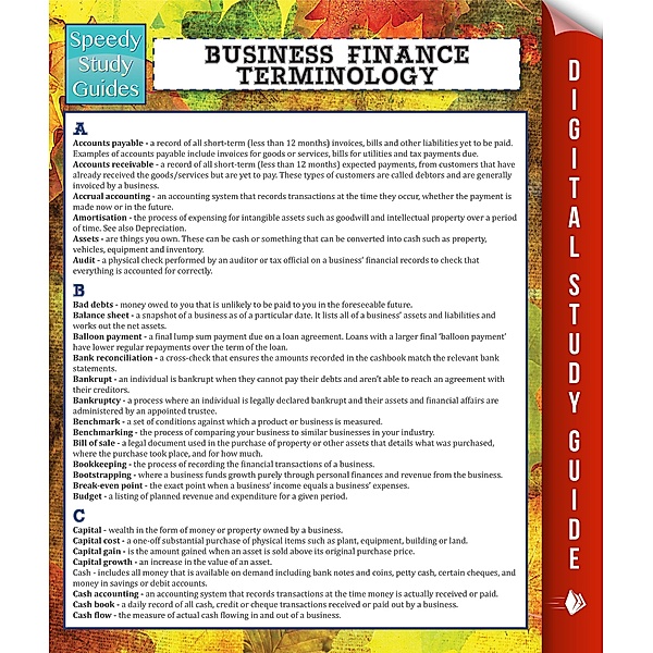 Business Finance Terminology (Speedy Study Guide) / Dot EDU, Publishing Speedy
