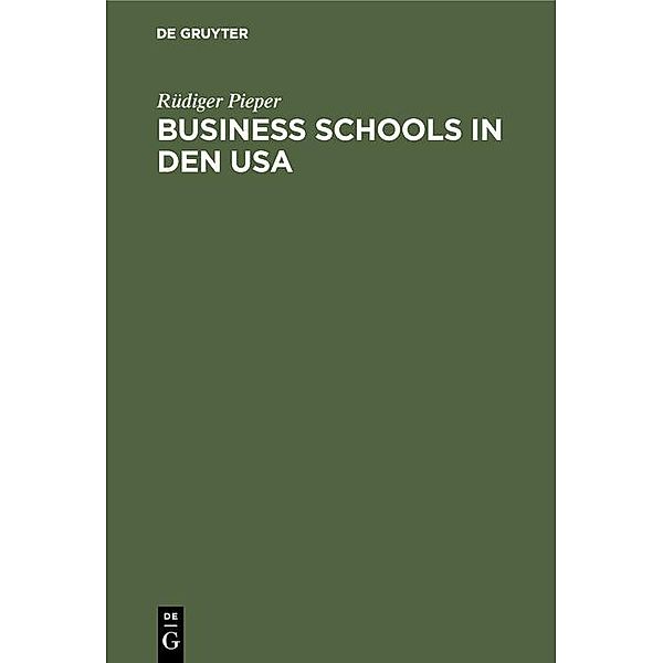 Business schools in den USA, Rüdiger Pieper