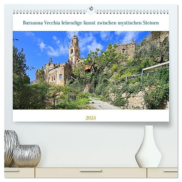 Bussana Vecchia lebendige Kunst zwischen mystischen Steinen (hochwertiger Premium Wandkalender 2024 DIN A2 quer), Kunstdruck in Hochglanz, Jutta von Recum Petrus Bodenstaff