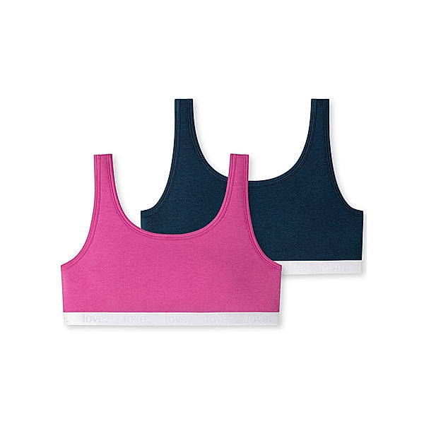 Schiesser Bustier BASIC 2er Pack in pink/blau