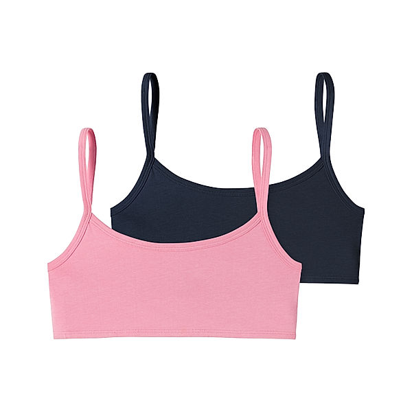 Schiesser Bustier BASICS 2er-Pack in rosa/dunkelblau