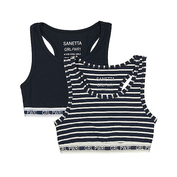 Sanetta Bustier GRL PWR! 2er Pack gestreift in dunkelblau