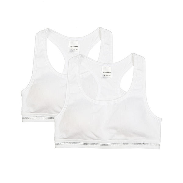 Schiesser Bustier LONG LIFE COTTON 2er Pack in weiß/silber