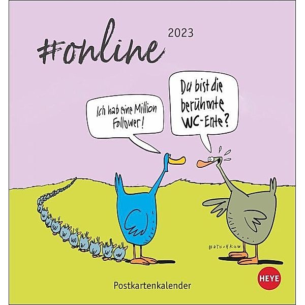 Butschkow: #online Postkartenkalender 2023. Humoristischer Kalender im Postkartenformat zu den Absurditäten von Social M, Peter Butschkow