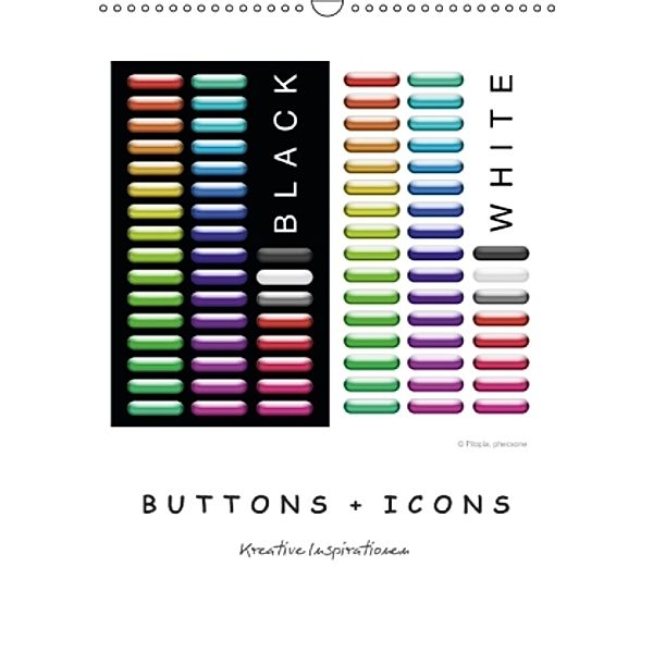 BUTTONS + ICONS (Wandkalender 2014 DIN A3 hoch), Bildagentur Pitopia