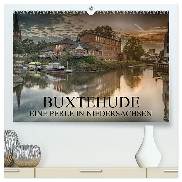 Buxtehude - Eine Perle in Niedersachsen (hochwertiger Premium Wandkalender 2024 DIN A2 quer), Kunstdruck in Hochglanz, Wolfgang Schwarz