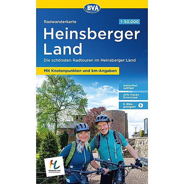 BVA Radwanderkarte Heinsberger Land 1:50.000, mit Knotenpunkten, reiß- und wetterfest, GPS-Tracks Download, E-Bike geeignet