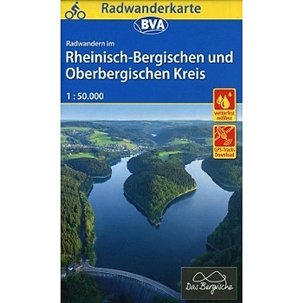 BVA Radwanderkarte Radwandern im Rheinisch-Bergischen und Oberbergischen Kreis 1:50.000, reiss- und wetterfest, GPS-Track