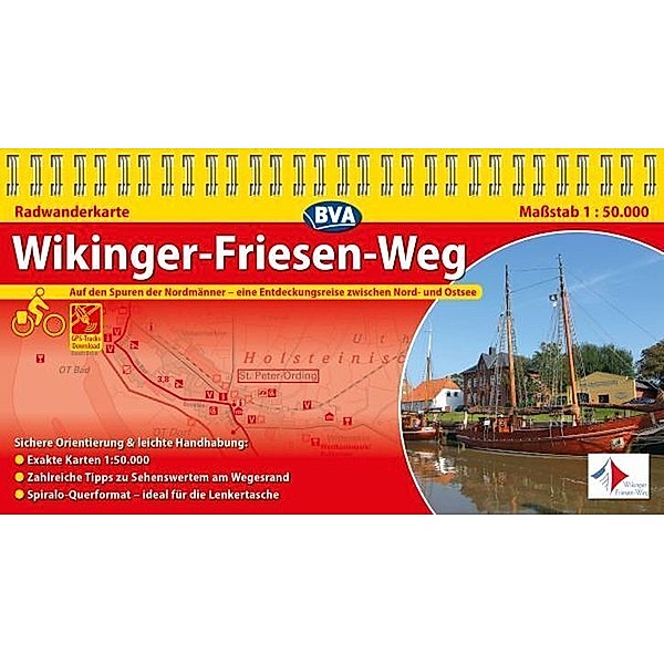 BVA Radwanderkarte Wikinger-Friesen-Weg 1:50.000, praktische Spiralbindung, reiß- und wetterfest, GPS-Tracks Download