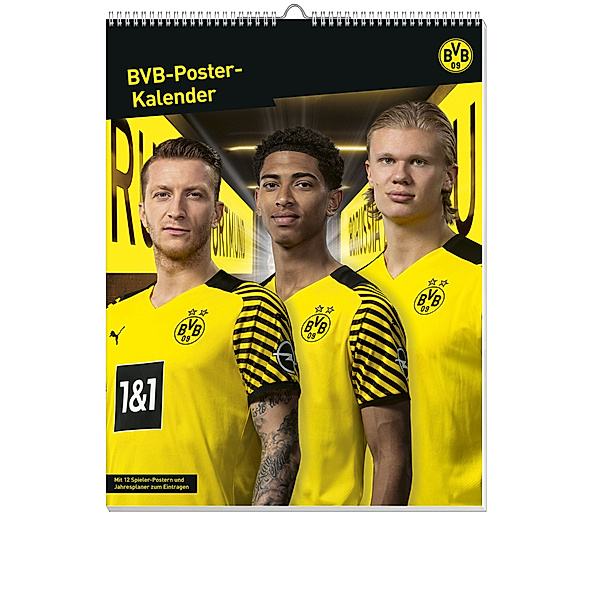 BVB Posterkalender. Jahres-Wandkalender 2023 für Fußballfans. Fotokalender mit den Stars von Borussia Dortmund. Bildkale