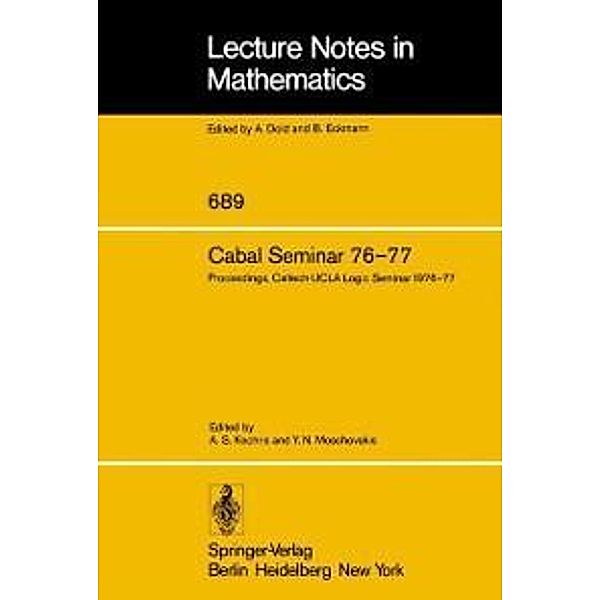 Cabal Seminar 76-77 / Lecture Notes in Mathematics Bd.689