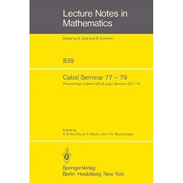 Cabal Seminar 77 - 79 / Lecture Notes in Mathematics Bd.839