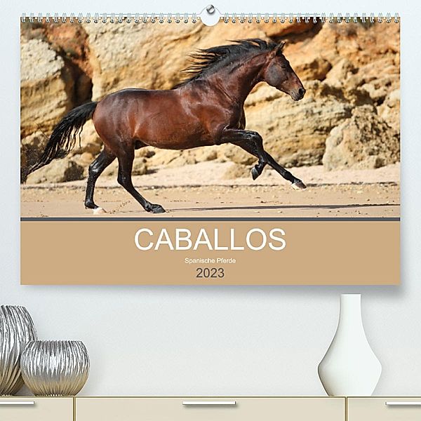 Caballos Spanische Pferde 2023 (Premium, hochwertiger DIN A2 Wandkalender 2023, Kunstdruck in Hochglanz), Petra Eckerl Tierfotografie