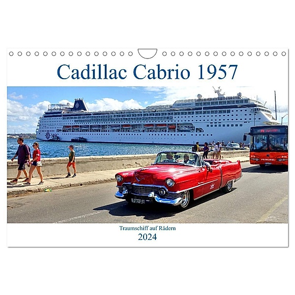 Cadillac Cabrio 1957 - Traumschiff auf Rädern (Wandkalender 2024 DIN A4 quer), CALVENDO Monatskalender, Henning von Löwis of Menar