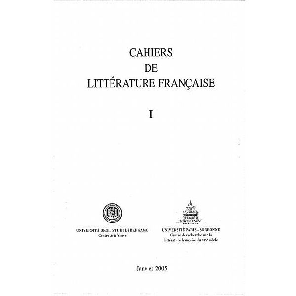 Cahiers de litterature francaise t.1 / Hors-collection, Collectif