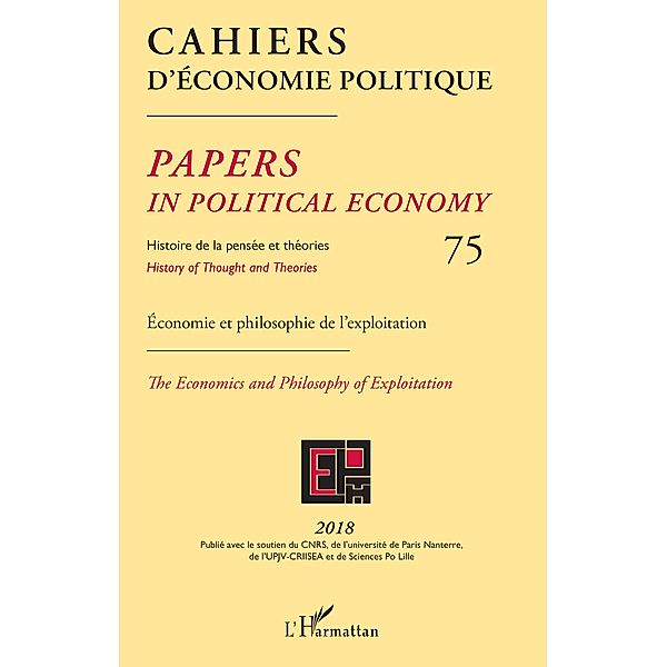 Cahiers d'économie politique 75, Cnrs Publie avec le soutien du Cnrs