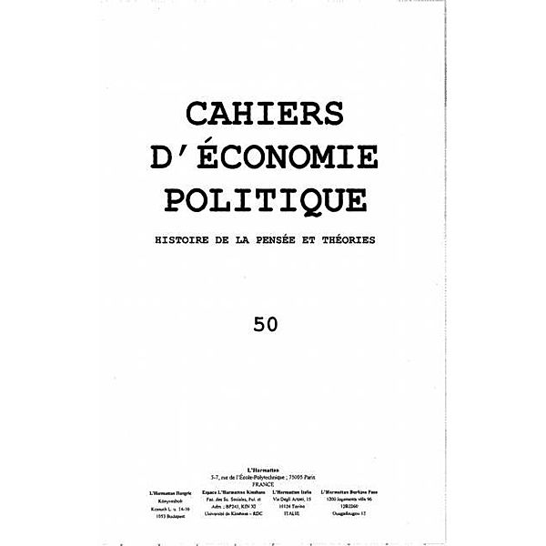 Cahiers d'economie politiqueno.50 / Hors-collection, Collectif