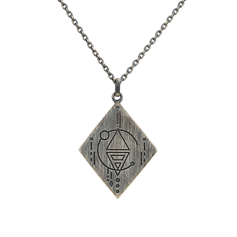 Kette - Anhänger Silber 60cm Motiv 925 matt oxidiert Tattoo 925 mit cai Sterling Mattiert - Silber