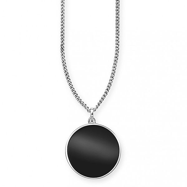 cai Anhänger mit Kette 925/- Sterling Silber Onyx schwarz 55cm Glänzend