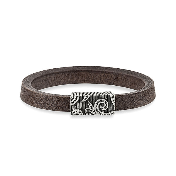 cai Armband 925/- Sterling Silber ohne Stein 23cm Leder