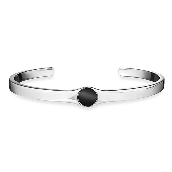 cai Armreif 925/- Sterling Silber Onyx 6,5cm glänzend