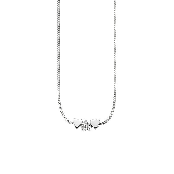 cai Collier 925/- Sterling Silber Zirkonia weiß 39+3cm rhodiniert 0,03ct