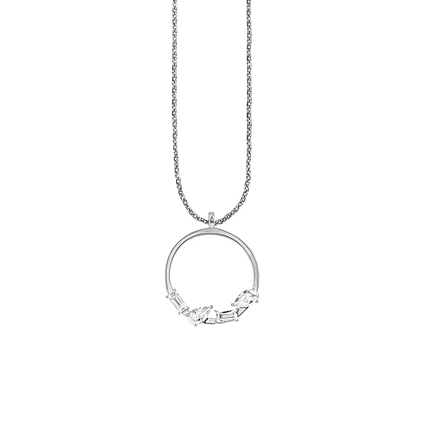 cai Halskette 925/- Sterling Silber Topas weiß 45+5cm Glänzend 0,74ct