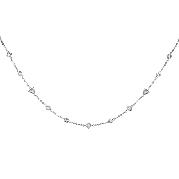 cai Halskette Choker 925 Silber rhodiniert mit Zirkonia 925/- Sterling Silber 32+5cm Glänzend