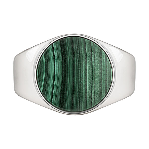 cai Ring 925/- Sterling Silber Malachit grün Glänzend 2,50ct (Größe: 066 (21,0))