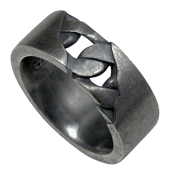 Cai Ring 925/- Sterling Silber ohne Stein Geschwärzt (Größe: 060 (19,1))